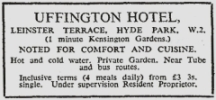 Uffington Hotel advert (The Times 1936) (click for larger image)